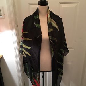 Square tropical print scarf